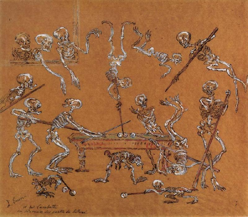 James Ensor Skeletons Playing Billiards China oil painting art